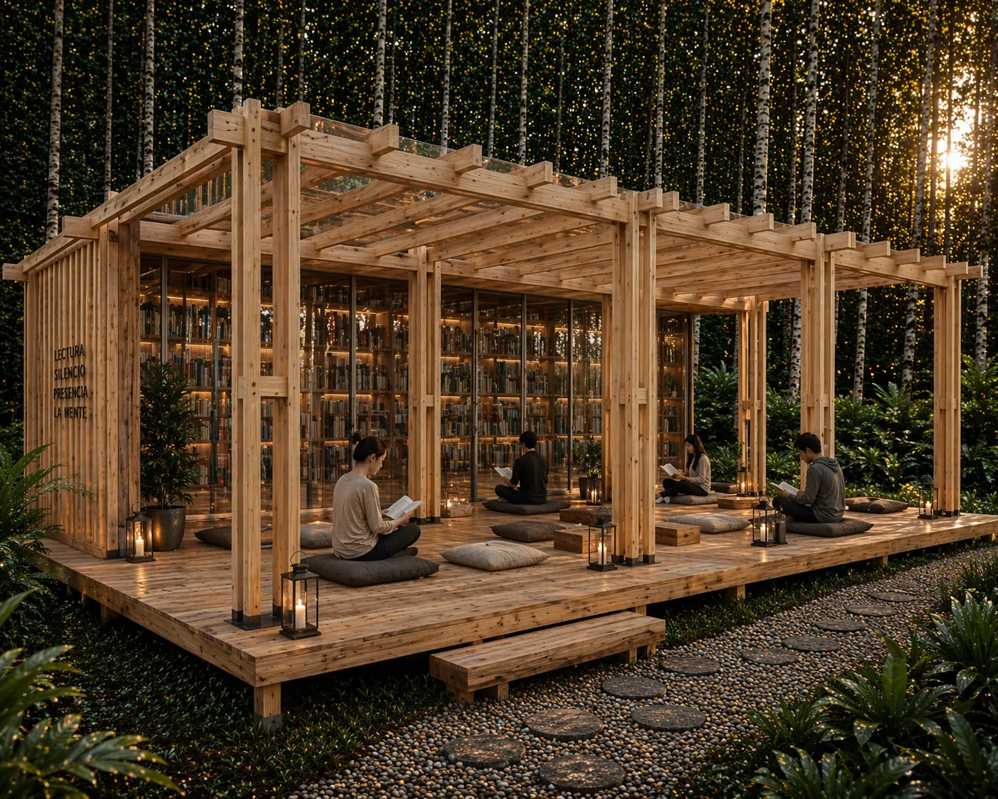 Biblioteca y espacio comunal Kineki en Joy Tree